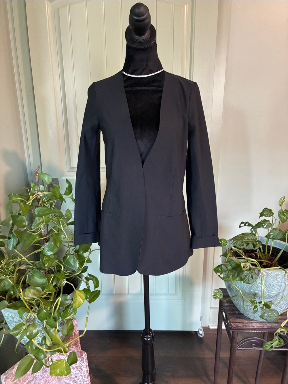 Athleta Black Open-Front Women's Blazer Jacket